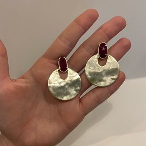 Kendra Scott Deena Earrings with Maroon Jade stone